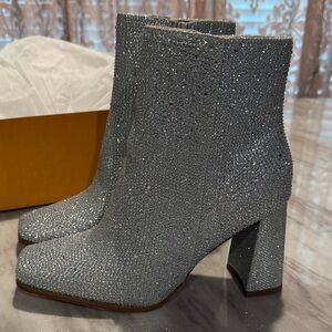 Elegant Silver Ankle Boots